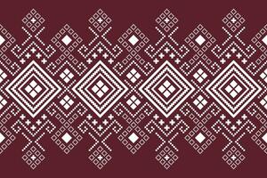 rot traditionell ethnisch Muster Paisley Blume Ikat Hintergrund abstrakt aztekisch afrikanisch indonesisch indisch nahtlos Muster zum Stoff drucken Stoff Kleid Teppich Vorhänge und Sarong vektor