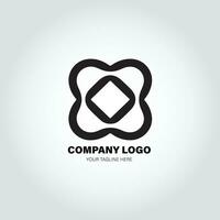 företag logotyp med snurra former, i de stil av minimalistisk enfärgad, svart och vit, enkel, stencil design stil vektor