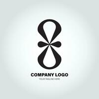 Unternehmen Logo mit schwenken Formen, im das Stil von minimalistisch einfarbig, schwarz und Weiss, einfach, Schablone Design Stil vektor