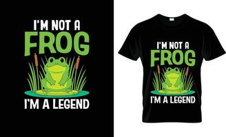 jag är inte en groda jag är en legend färgrik grafisk t-shirt, t-shirt skriva ut attrapp vektor