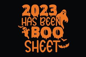 2023 hat gewesen Boo Blatt komisch Halloween T-Shirt Design vektor