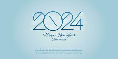Lycklig ny år 2024. festlig realistisk dekoration. fira 2024 fest på en blå bakgrund vektor