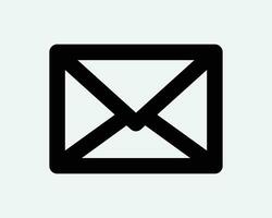 Briefumschlag Symbol Mail Brief Email Botschaft Kommunikation Post Post- Korrespondenz schwarz Weiß Gliederung gestalten Vektor Clip Art Grafik Kunstwerk Zeichen Symbol