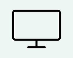 Desktop Monitor Symbol Computer Anzeige Bildschirm Fernseher Fernsehen LED lcd pc Laptop Gerät leer leeren schwarz Weiß Vektor Zeichen Symbol Illustration Clip Art