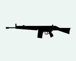 gevär pistol ikon krig krigföring automatisk brand överfall vapen militär krig jakt skjuta skytten svart vit vektor ClipArt grafisk konstverk tecken symbol