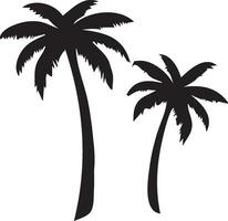 Palme Bäume schwarz und Weiß Silhouette vektor