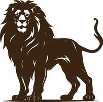 lejon svart och vit vild djur- vektor