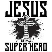 rolig Jesus t-shirt design, kors vektor