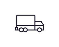 LKW Konzept. modern Gliederung hoch Qualität Illustration zum Banner, Flyer und Netz Websites. editierbar Schlaganfall im modisch eben Stil. Linie Symbol von Lieferung vektor