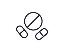 Tabletten Konzept. Single Prämie editierbar Schlaganfall Piktogramm perfekt zum Logos, Handy, Mobiltelefon Apps, online Geschäfte und Netz Websites. Vektor Symbol isoliert auf Weiß Hintergrund.