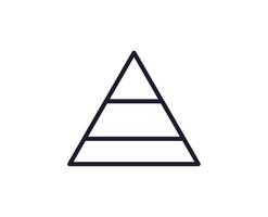 Pyramide Vektor Linie Symbol. Prämie Qualität Logo zum Netz Websites, Design, online Geschäfte, Firmen, Bücher, Anzeige. schwarz Gliederung Piktogramm isoliert auf Weiß Hintergrund