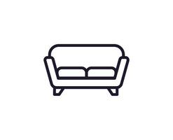 Sofa Konzept. Single Prämie editierbar Schlaganfall Piktogramm perfekt zum Logos, Handy, Mobiltelefon Apps, online Geschäfte und Netz Websites. Vektor Symbol isoliert auf Weiß Hintergrund.