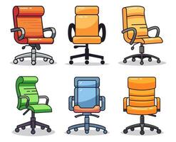 samling av kontor stol levande platt illustrationer. perfekt för annorlunda kort, textil, webb webbplatser, appar vektor