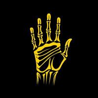 Gold Hand Design Illustration auf schwarz Hintergrund vektor