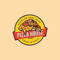 pizza italiensk mat logotyp mall vektor