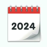 Vektor Symbol Kalender Jahr 2024. jährlich Datum, treffen, Termin. Kalender eben Symbol 2024. Vektor Illustration