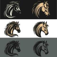 häst huvuden vektor logotyp illustration