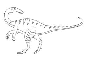 schwarz und Weiß Zölophyse Dinosaurier Karikatur Charakter Vektor. Färbung Seite von ein Zölophyse Dinosaurier vektor