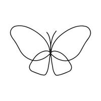 Schmetterling Linie Kunst. einfach minimal Schmetterling Linie tätowieren Symbol Logo vektor