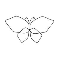 Schmetterling Linie Kunst. einfach minimal Schmetterling Linie tätowieren Symbol Logo vektor