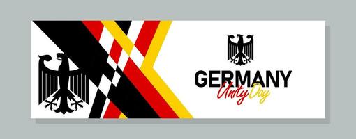 glücklich Deutsche Einheit Tag von Deutschland. Banner Hintergrund. klassisch National Land Flagge mit abstrakt geometrisch Flagge. vektor