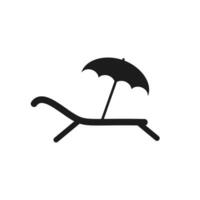 Strand Stühle und Regenschirme Symbol vektor