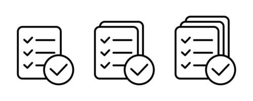 dünn Linie Checkliste, Bericht Symbol auf Weiß Hintergrund vektor