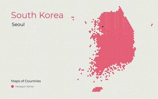 kreativ Karte von Korea. politisch Karte. Seoul. Hauptstadt. Welt Länder Vektor Hexagon Karten Serie.