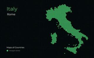 Italien, rom. kreativ vektor Karta. kreativ vektor Karta. Kartor av länder, Europa, sexhörning serier.