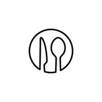 Restaurant Linie Symbol isoliert auf Weiß Hintergrund. Löffel und Messer Symbol vektor