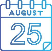 25 augusti vektor ikon