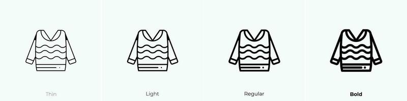 Sweatshirt Symbol. dünn, Licht, regulär und Fett gedruckt Stil Design isoliert auf Weiß Hintergrund vektor