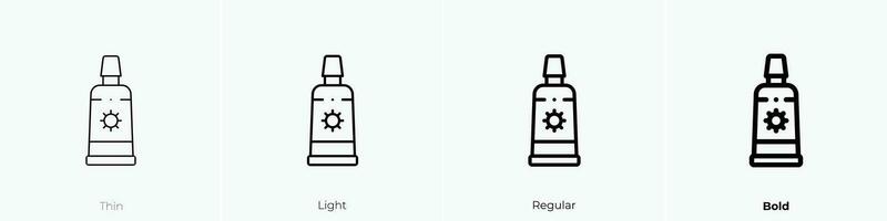 Sonne Sahne Symbol. dünn, Licht, regulär und Fett gedruckt Stil Design isoliert auf Weiß Hintergrund vektor