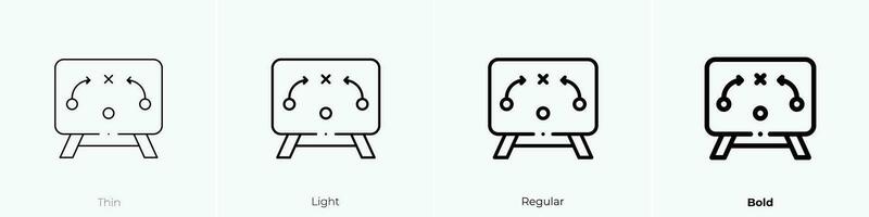 Strategie Symbol. dünn, Licht, regulär und Fett gedruckt Stil Design isoliert auf Weiß Hintergrund vektor