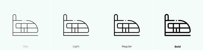 tunnelbana ikon. tunn, ljus, regelbunden och djärv stil design isolerat på vit bakgrund vektor