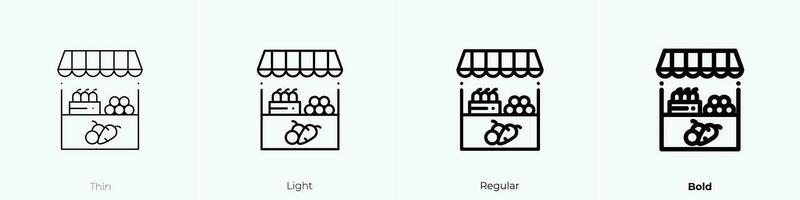 Stall Symbol. dünn, Licht, regulär und Fett gedruckt Stil Design isoliert auf Weiß Hintergrund vektor