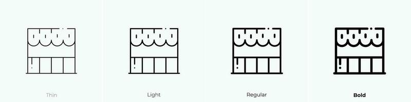 Stand Symbol. dünn, Licht, regulär und Fett gedruckt Stil Design isoliert auf Weiß Hintergrund vektor