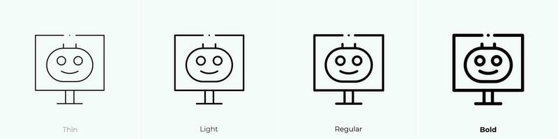 Platz Steckdose Symbol. dünn, Licht, regulär und Fett gedruckt Stil Design isoliert auf Weiß Hintergrund vektor