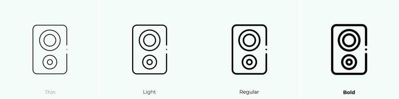 Stereo Symbol. dünn, Licht, regulär und Fett gedruckt Stil Design isoliert auf Weiß Hintergrund vektor