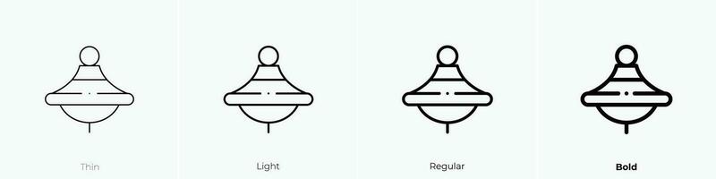 Spinner Symbol. dünn, Licht, regulär und Fett gedruckt Stil Design isoliert auf Weiß Hintergrund vektor