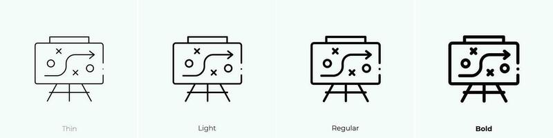 strategi ikon. tunn, ljus, regelbunden och djärv stil design isolerat på vit bakgrund vektor