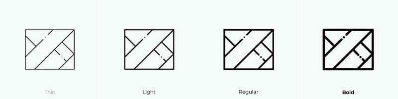 Straße Symbol. dünn, Licht, regulär und Fett gedruckt Stil Design isoliert auf Weiß Hintergrund vektor