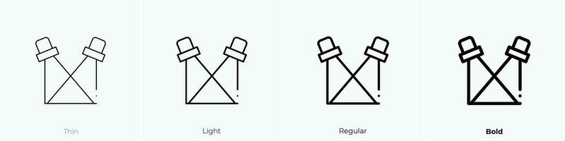 Scheinwerfer Symbol. dünn, Licht, regulär und Fett gedruckt Stil Design isoliert auf Weiß Hintergrund vektor