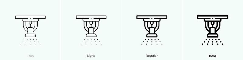 streuen Symbol. dünn, Licht, regulär und Fett gedruckt Stil Design isoliert auf Weiß Hintergrund vektor