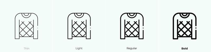 Sweatshirt Symbol. dünn, Licht, regulär und Fett gedruckt Stil Design isoliert auf Weiß Hintergrund vektor