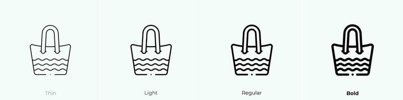 Sommer- Symbol. dünn, Licht, regulär und Fett gedruckt Stil Design isoliert auf Weiß Hintergrund vektor