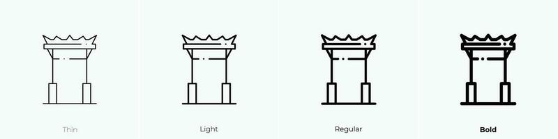 schwingen Symbol. dünn, Licht, regulär und Fett gedruckt Stil Design isoliert auf Weiß Hintergrund vektor