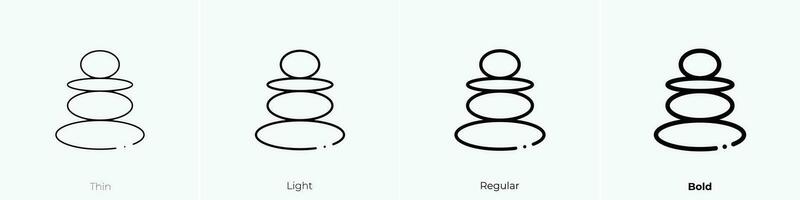 Steine Symbol. dünn, Licht, regulär und Fett gedruckt Stil Design isoliert auf Weiß Hintergrund vektor