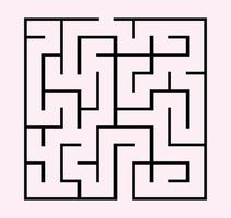 labyrint för barn. abstrakt fyrkantig labyrint. hitta vägen till gåvan. spel för barn. pussel för barn. labyrintkonst. platt vektorillustration isolerad på vit bakgrund. med svar fri vektor