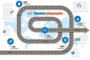 Business Road Signs Karte Timeline Infografik für abstrakte Hintergrundvorlage Meilenstein Element moderne Diagramm Prozesstechnologie digitale Marketingdaten Präsentation Diagramm Vektor-Illustration entworfen